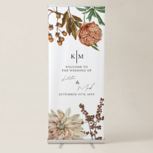 Rustic Welcome To Our Wedding Boho Wildflowers Retractable Banner