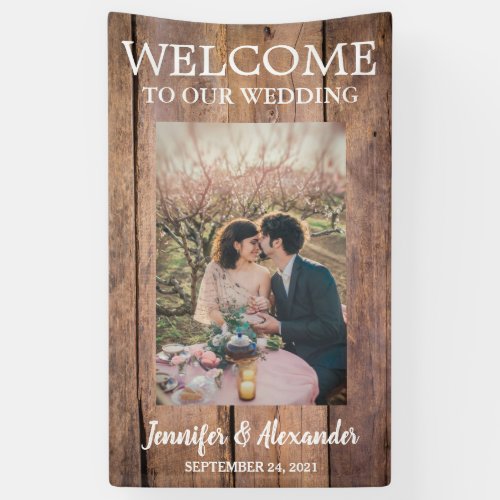 Rustic Welcome to our Wedding photo wedding Banner