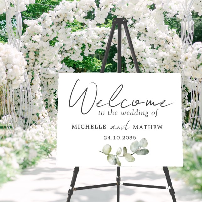 Rustic Welcome Wedding Eucalyptus Sage Green Foam Board (Creator Uploaded)