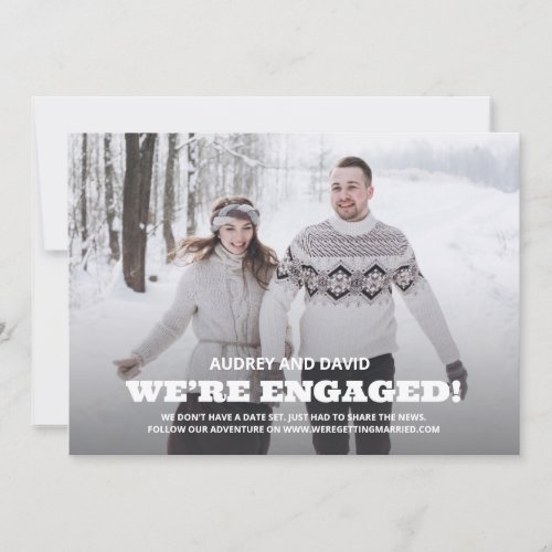Rustic Were Engaged Photo Engagement Announcement