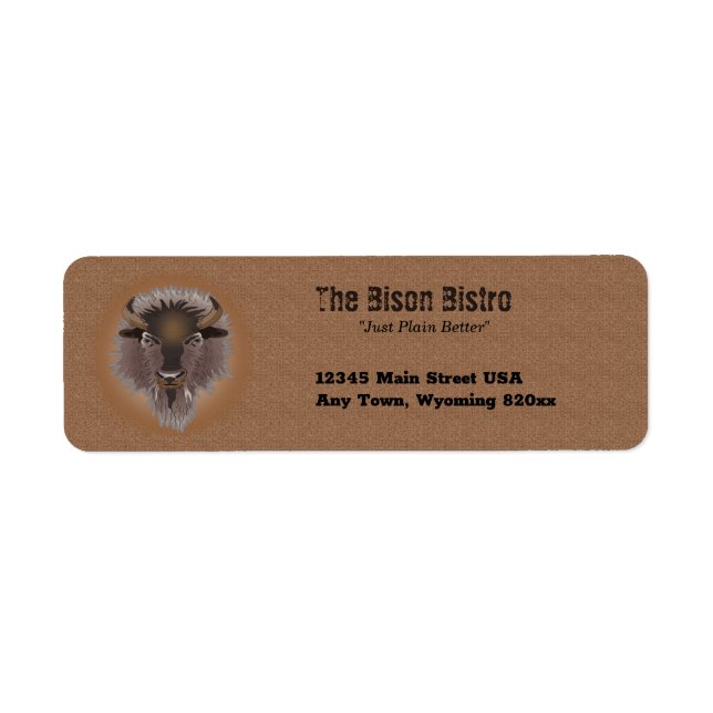 Rustic Westen Plains Bison Label (Front)
