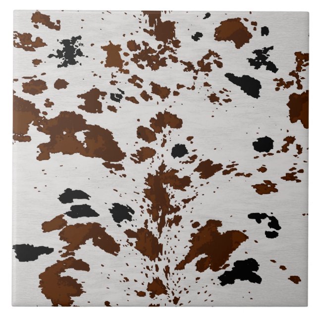 Rustic Western Animal Hide Ceramic Tile (Front)