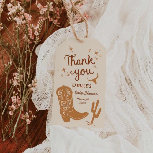 Rustic Western Baby Shower Thank you Gift Tags