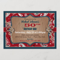 Rustic Western Bandanna Print Cowboy Birthday