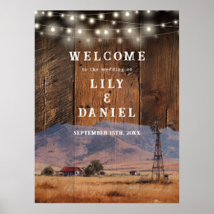 Rustic Western Barn Wedding Welcome Sign