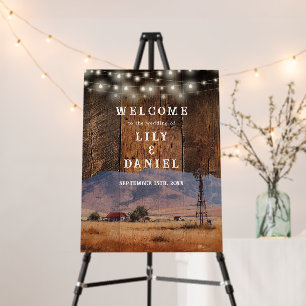 Rustic Western Barn Wedding Welcome Sign