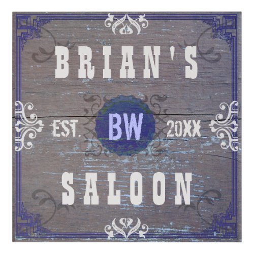 Rustic Western Beer Saloon Vintage Custom Home Bar Acrylic Print