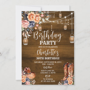 Rustic Western Birthday Party Invitation