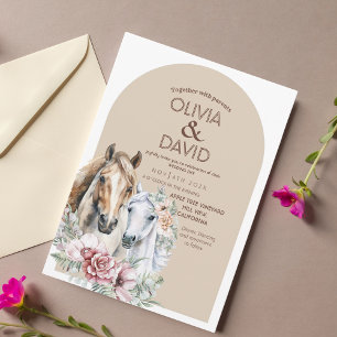 Rustic Western Boho Floral Wedding Invitation