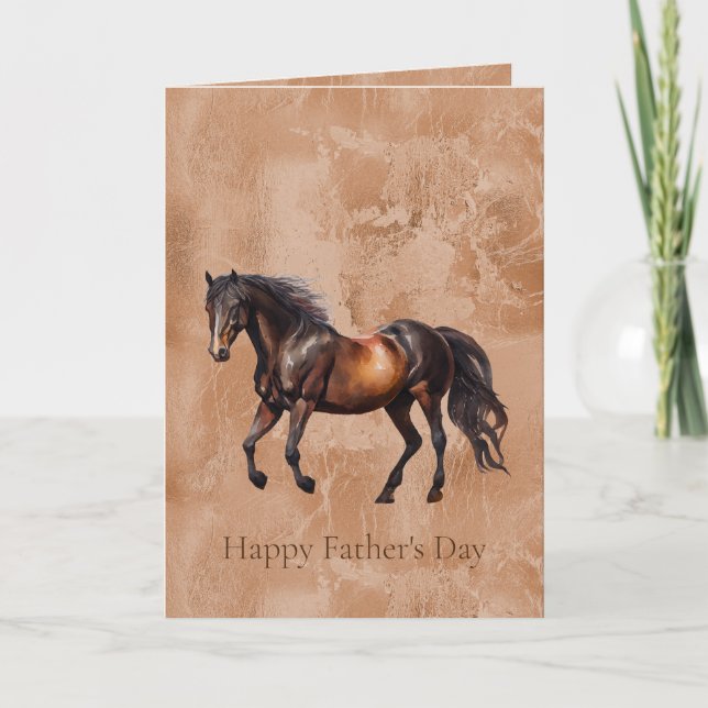 Rustic Western Brown Horse Card (Front)