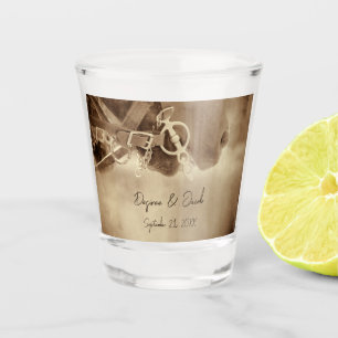 Rustic Western Brown Horse Wedding Shot Glass