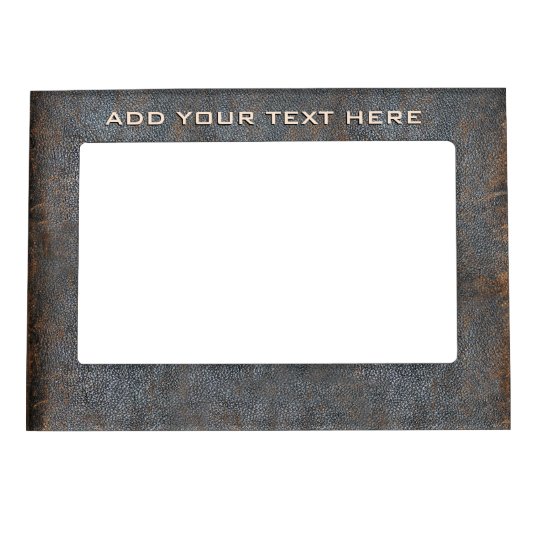 Rustic Western Brown Leather Look Texture Old Worn Magnetic Frame
