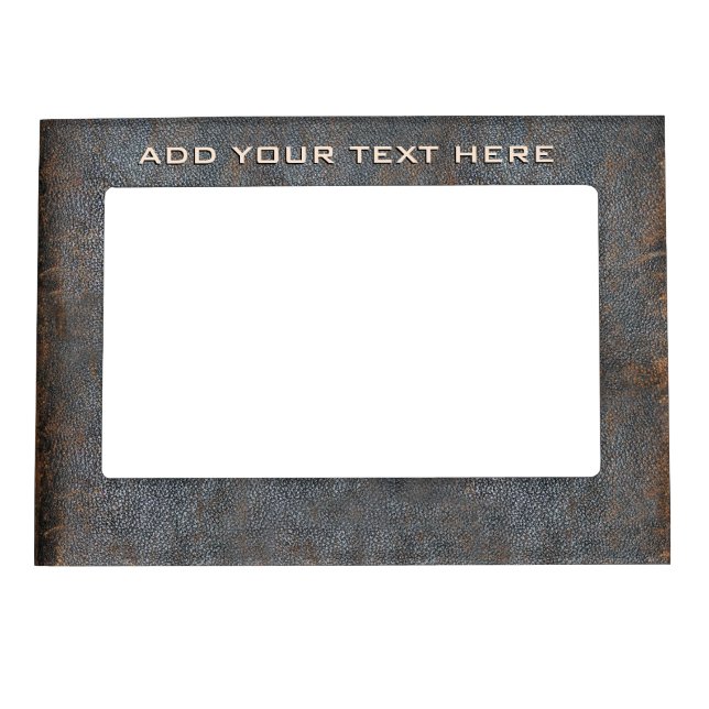 Rustic Western Brown Leather Look Texture Old Worn Magnetic Frame (Front)