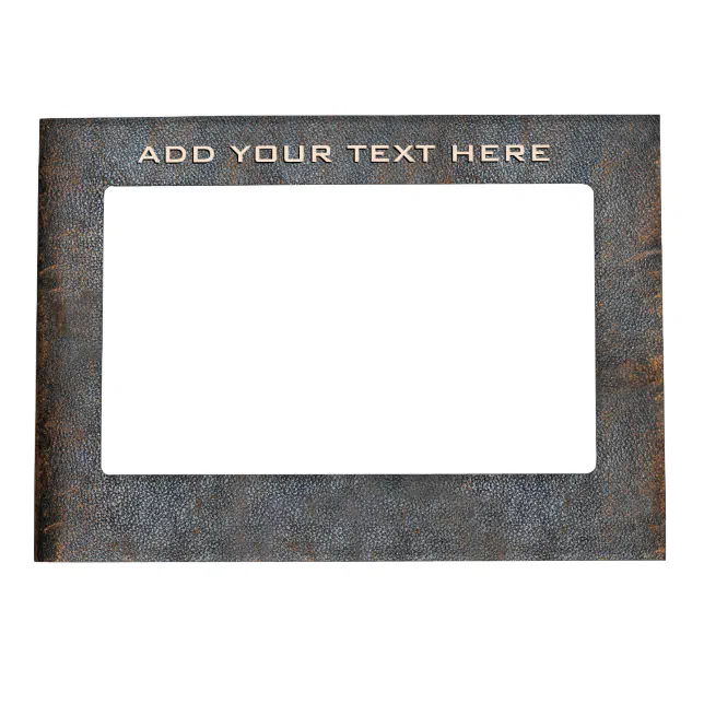 Rustic Western Brown Leather Look Texture Old Worn Magnetic Frame | Zazzle