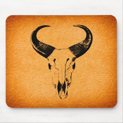 Rustic Western Bull Skull Mousepad