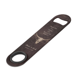Rustic Western Bull Skull Wedding Country Texture Bar Key