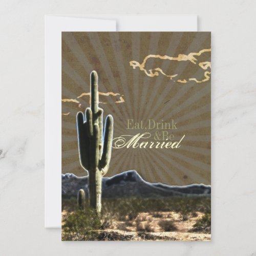 Rustic country cactus western rehearsal dinner personalized invitation