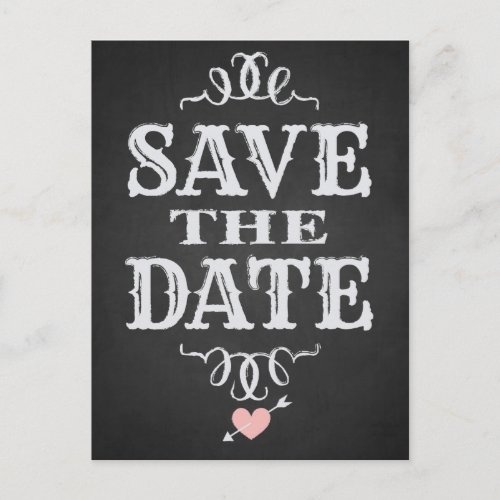 Rustic Western Chalkboard Save the Date Postcard