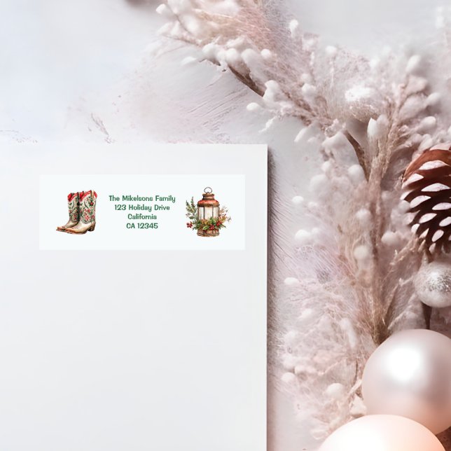 Rustic Western Christmas  Label (Creator Uploaded)