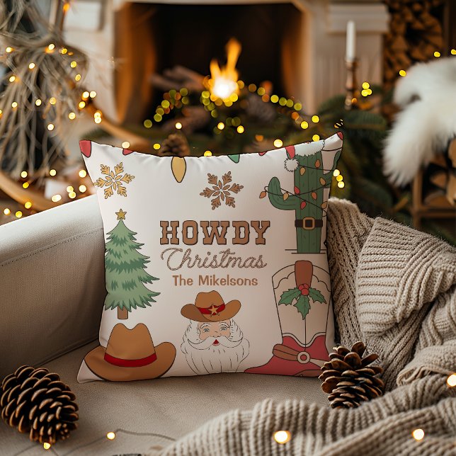 Rustic Western Christmas  Throw Pillow (Creator Uploaded)