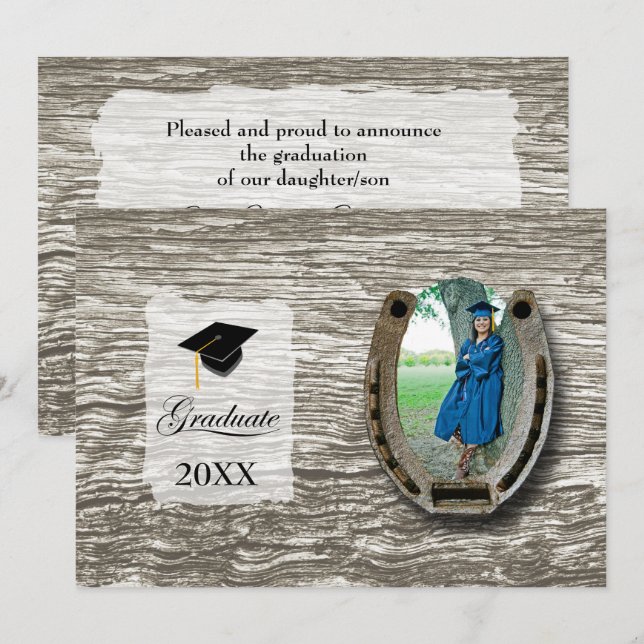 Rustic Western College Graduation Announcement  (Front/Back)