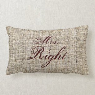 Rustic Western Country Burlap Sunflower Wedding Lumbar Pillow