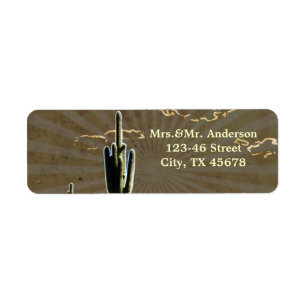 Rustic western country cactus wedding label