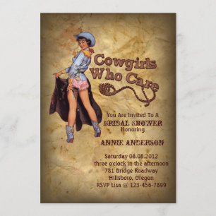 Rustic western country cowboy bachelorette party invitation