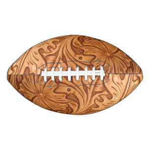 rustic western country cowboy tooled leather football