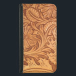 rustic western country cowboy tooled leather samsung galaxy s5 wallet case<br><div class="desc">rustic western cowboy wedding favors. barn wedding party supplies. brown western leather fashion gifts.</div>