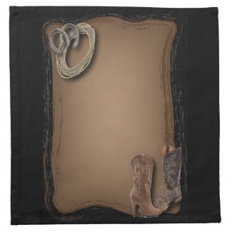 rustic western country cowboy wedding cloth napkin