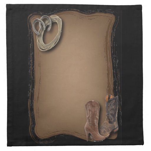 rustic western country cowboy wedding cloth napkin | Zazzle