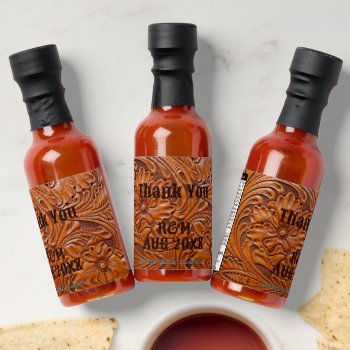 Rustic Western Country Cowboy Wedding Favor Hot Sauces by WhenWestMeetEast at Zazzle