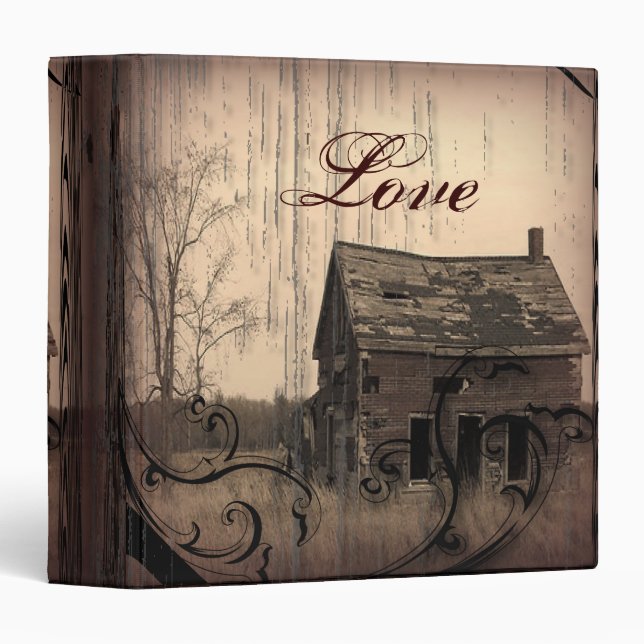 rustic western country farm barn wedding binder (Front/Spine)