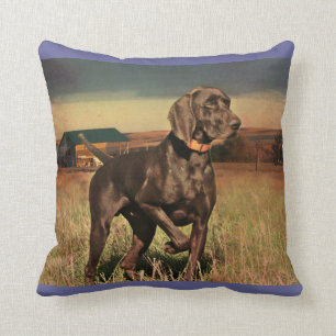 rustic western country farm labrador retriever throw pillow
