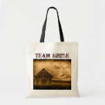 rustic western country farm old barn wedding tote bag<br><div class="desc">This is a beautiful rustic picture of an old barn set in a farmers field. rustic western country farm old barn wedding invitations and barnyard wedding favors.</div>