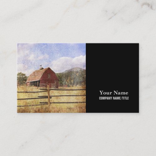 Rustic Western Country Farm Primitive Red Barn Business Card