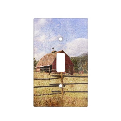 Rustic Western Country Farm Primitive Red Barn Light Switch Cover