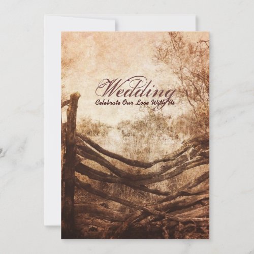 rustic western country farm wedding invitation