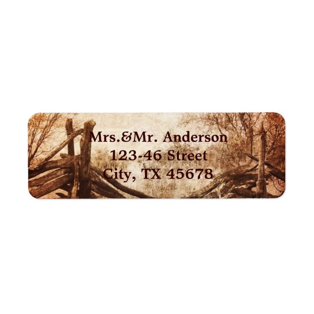 rustic western country farm wedding label (Front)