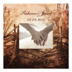 rustic western country farm wedding photo print