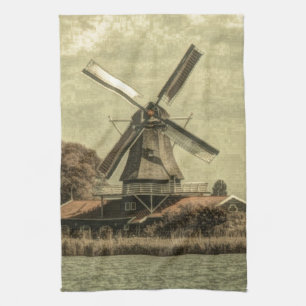 Rustic western country farmhouse antique windmill towel