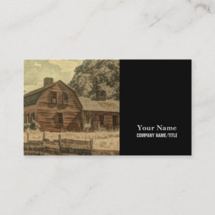 Rustic Western Country Farmhouse Chic Red Barn Business Card
