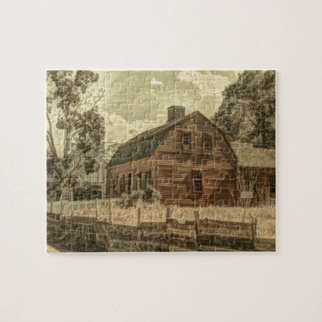 Rustic Western Country Farmhouse Chic Red Barn Jigsaw Puzzle Zazzle