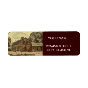 Rustic Western Country Farmhouse Chic Red Barn Label