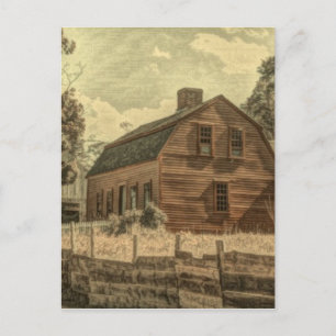 Rustic Western Country Farmhouse Chic Red Barn Postcard