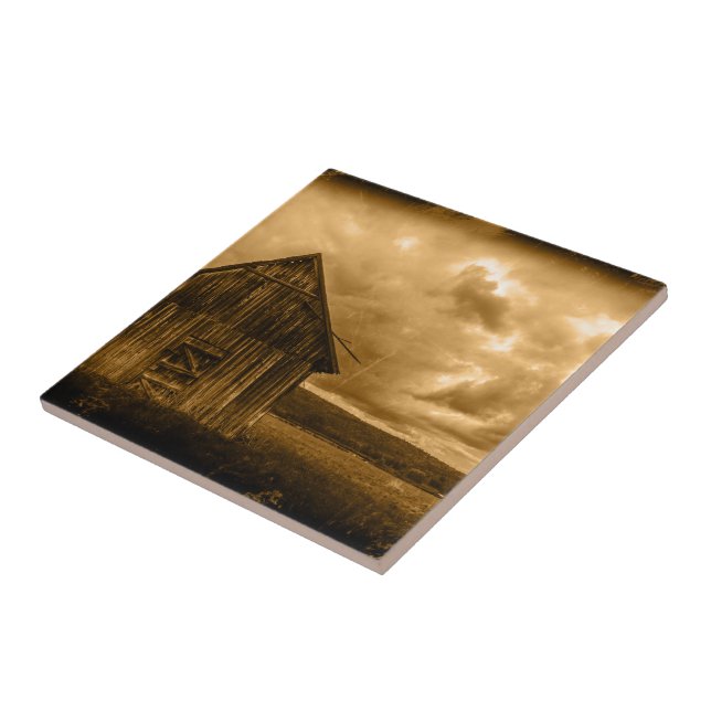 rustic western country farmhouse old barn ceramic tile (Side)