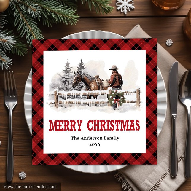 Rustic Western Country Holiday Paper Napkins (Rustic Western Country Holiday Paper Napkins)