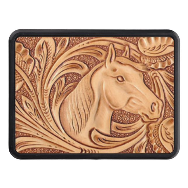 rustic western country leather equestrian horse hitch cover (Front)