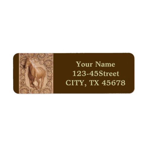 rustic western country leather equestrian horse label